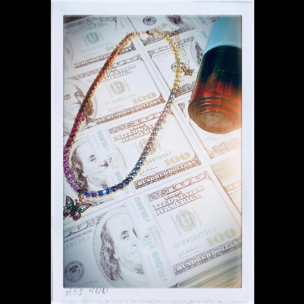 Rainbow Zirconia Angel Necklace