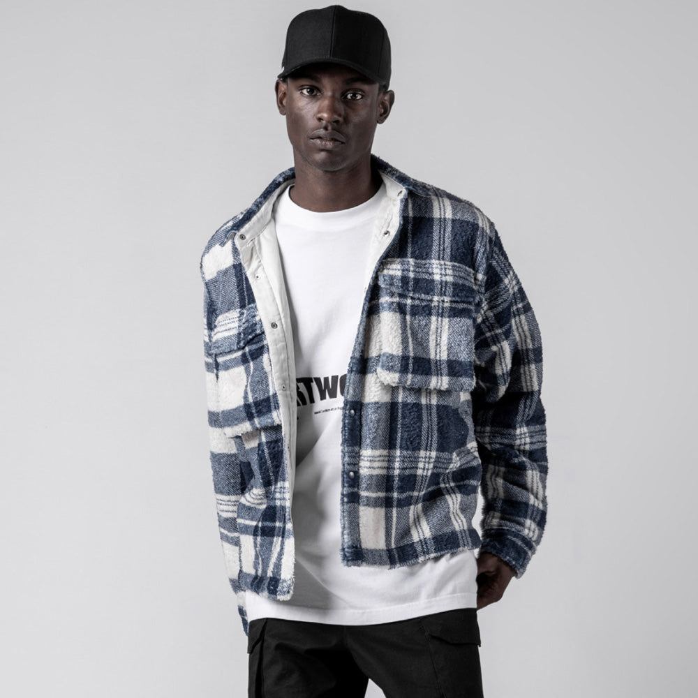 Cropped Sherpa Button Down Jacket