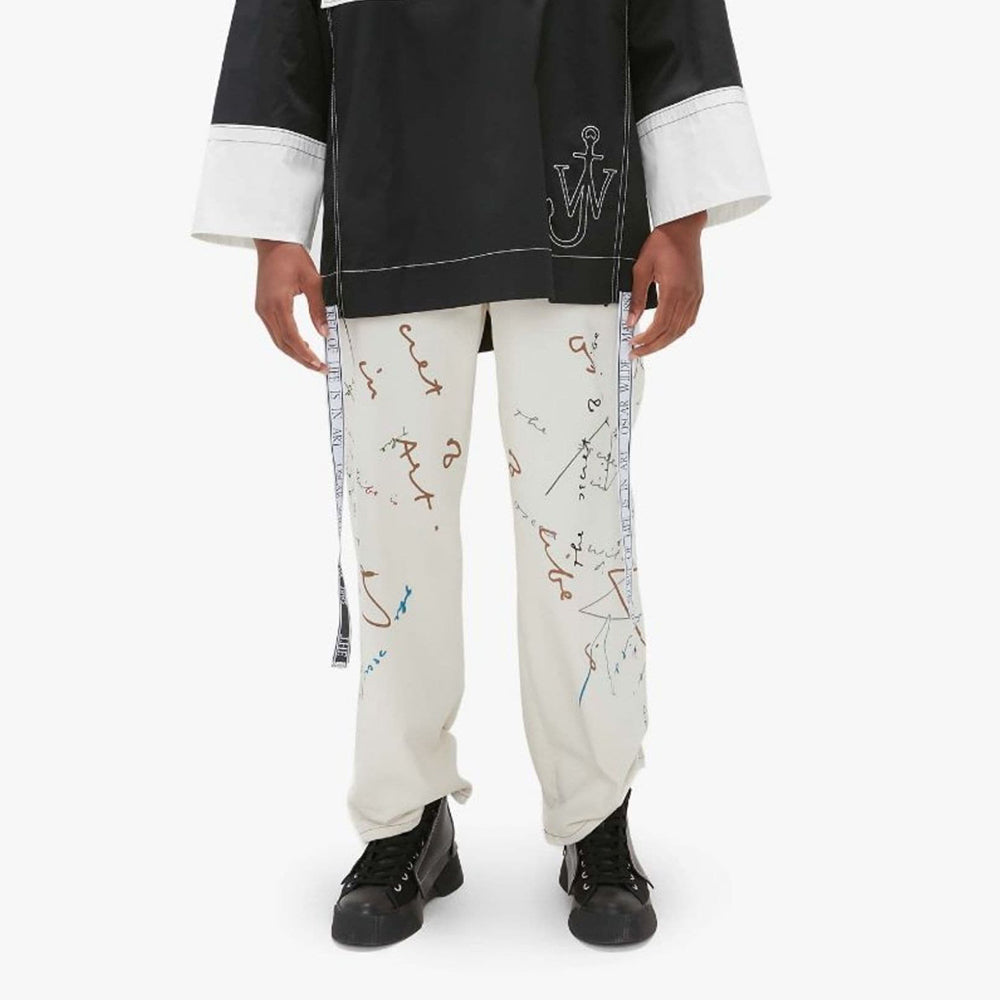 OW Quote Graffiti Straight Leg Trousers