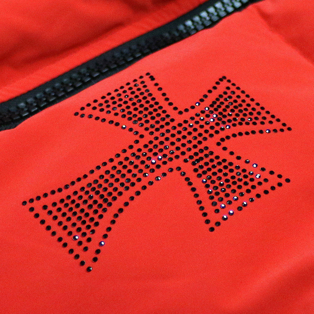 Cross Rhinestone Puffer Jacket