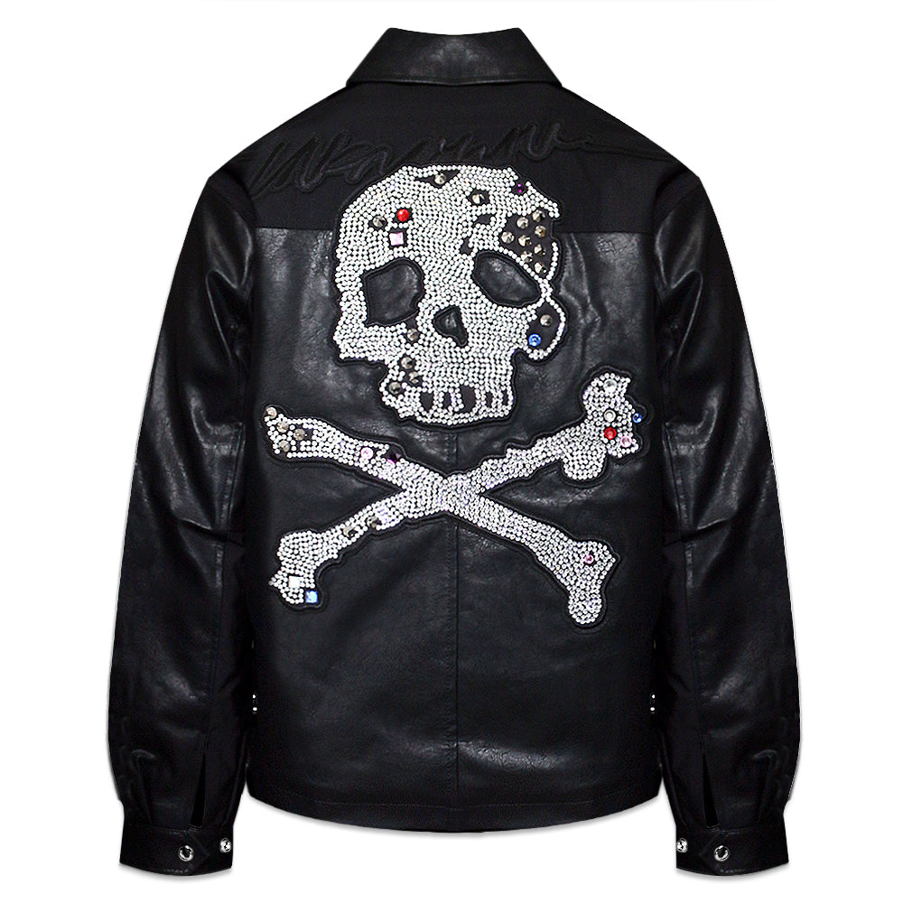 Jewel Skeleton Leather Jacket
