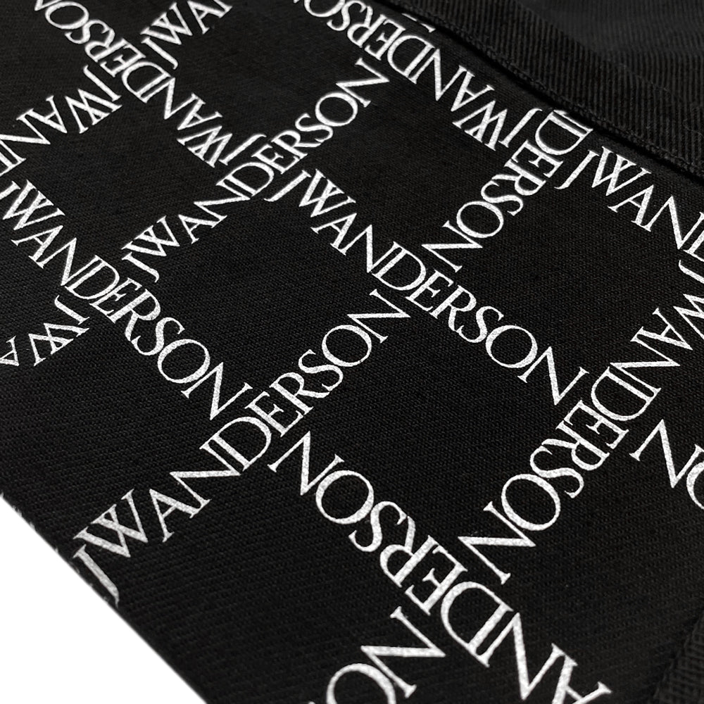 Logo Grid Cuff Wide Leg Jeans