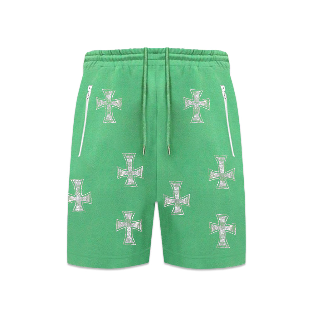Cross Rhinestone Shorts