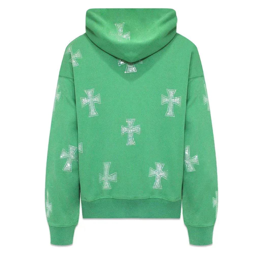 UNKNOWN LONDON Product Page - Cross Rhinestone Zip Up Hoodie