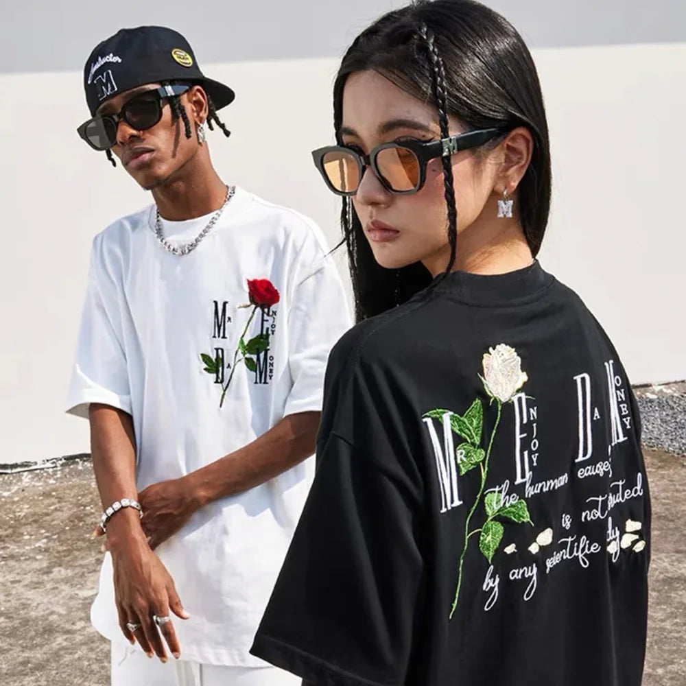 MEDM Embroidery Rose Tee