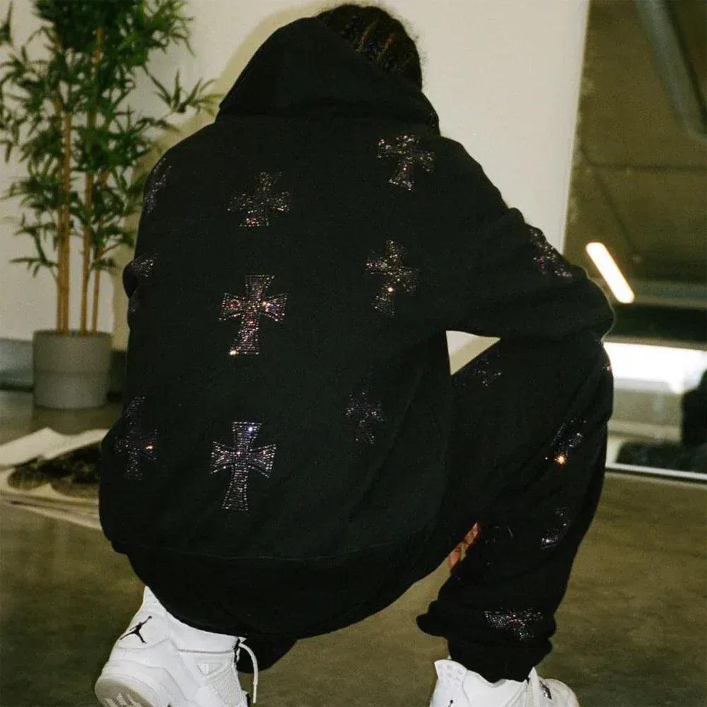 下/CROSS RHINESTONE JOGGERS Mサイズumww UNKNOWN LONDON アンノウン
