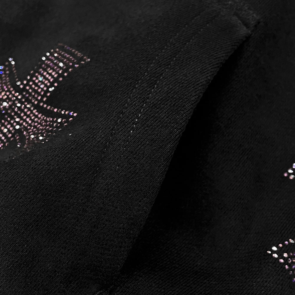 Cross Rhinestone Zip Up Hoodie
