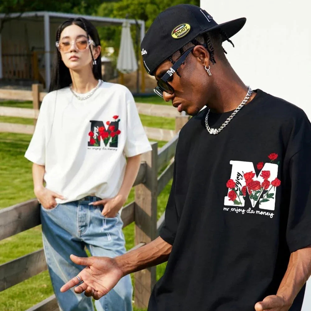MEDM Rose Embroidery Logo Tee