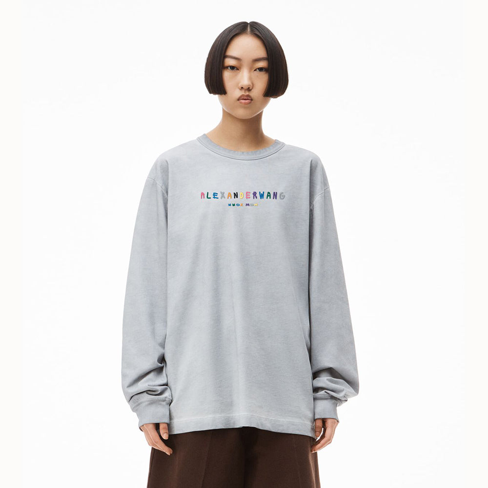 Multicolor Puff Logo LS Tee