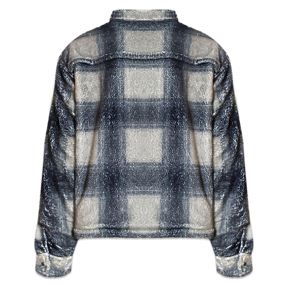 Plaid Cropped Sherpa Buttondown
