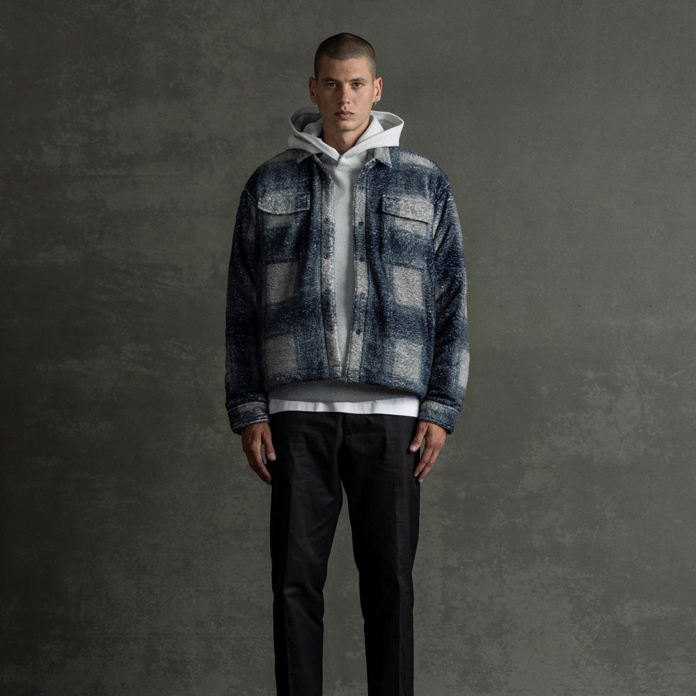Plaid Cropped Sherpa Buttondown