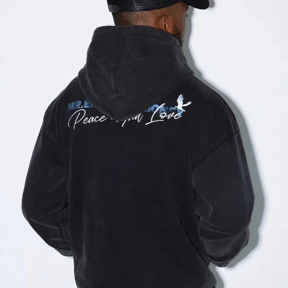 MEDM White Dove Print Hoodie