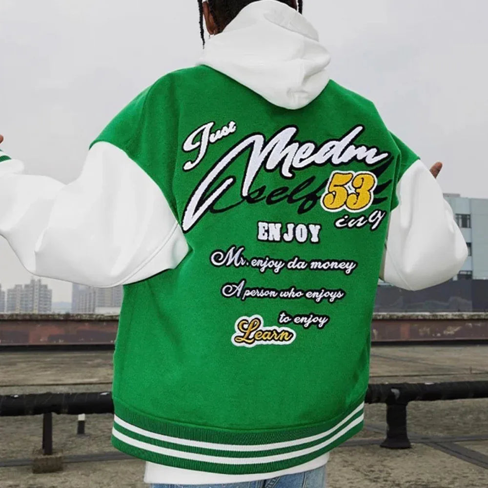 MEDM Basic Embroidered Baseball Jacket