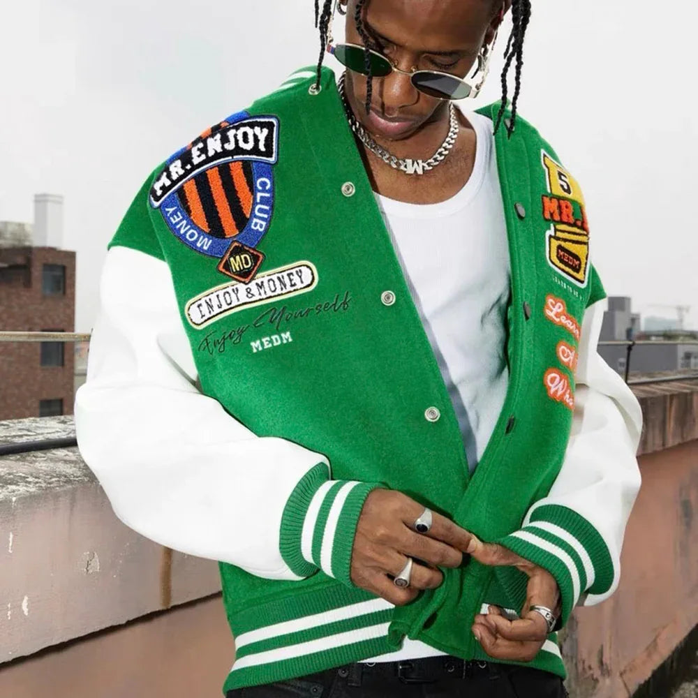 MEDM Basic Embroidered Baseball Jacket