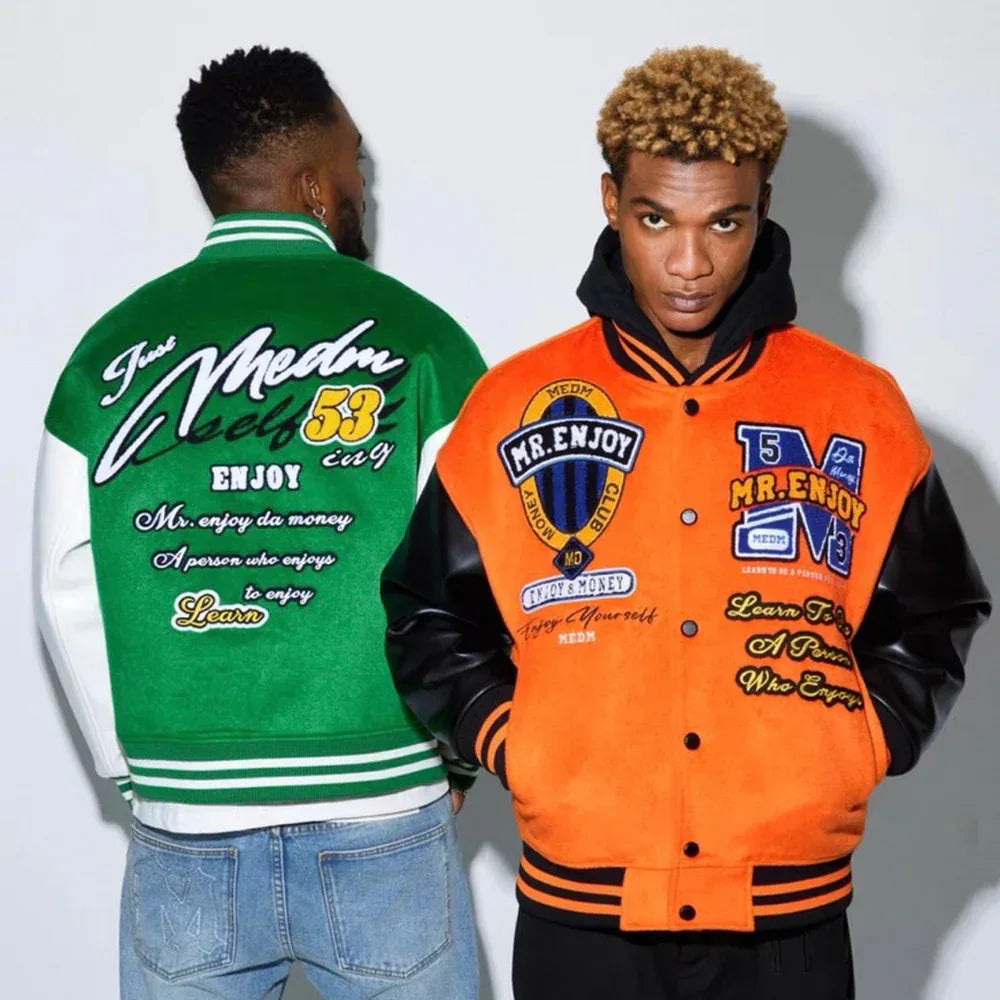 MEDM Basic Embroidered Baseball Jacket
