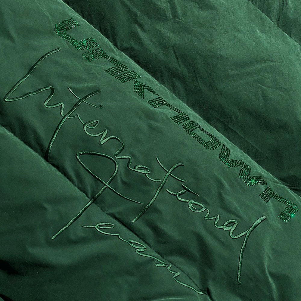 Uniform Rhinestone Puffer Jacket