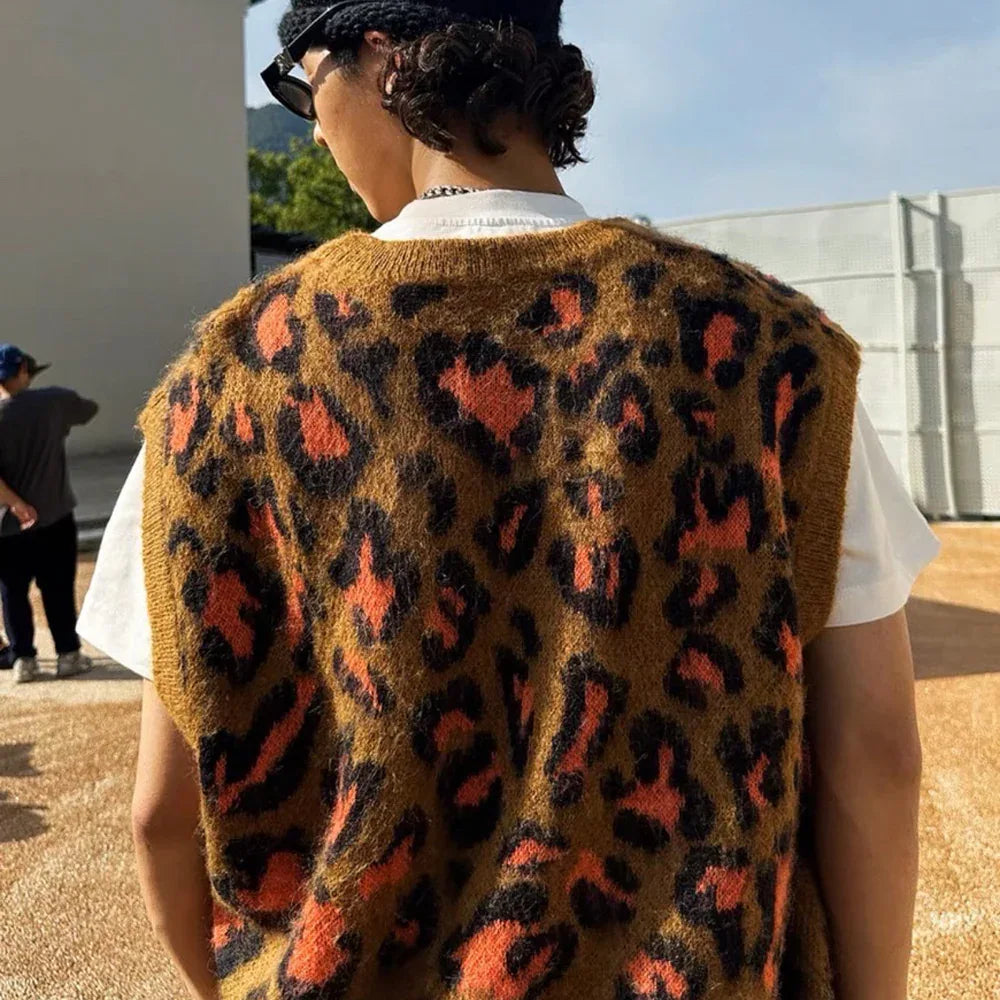 MEDM Leopard Knit Vest