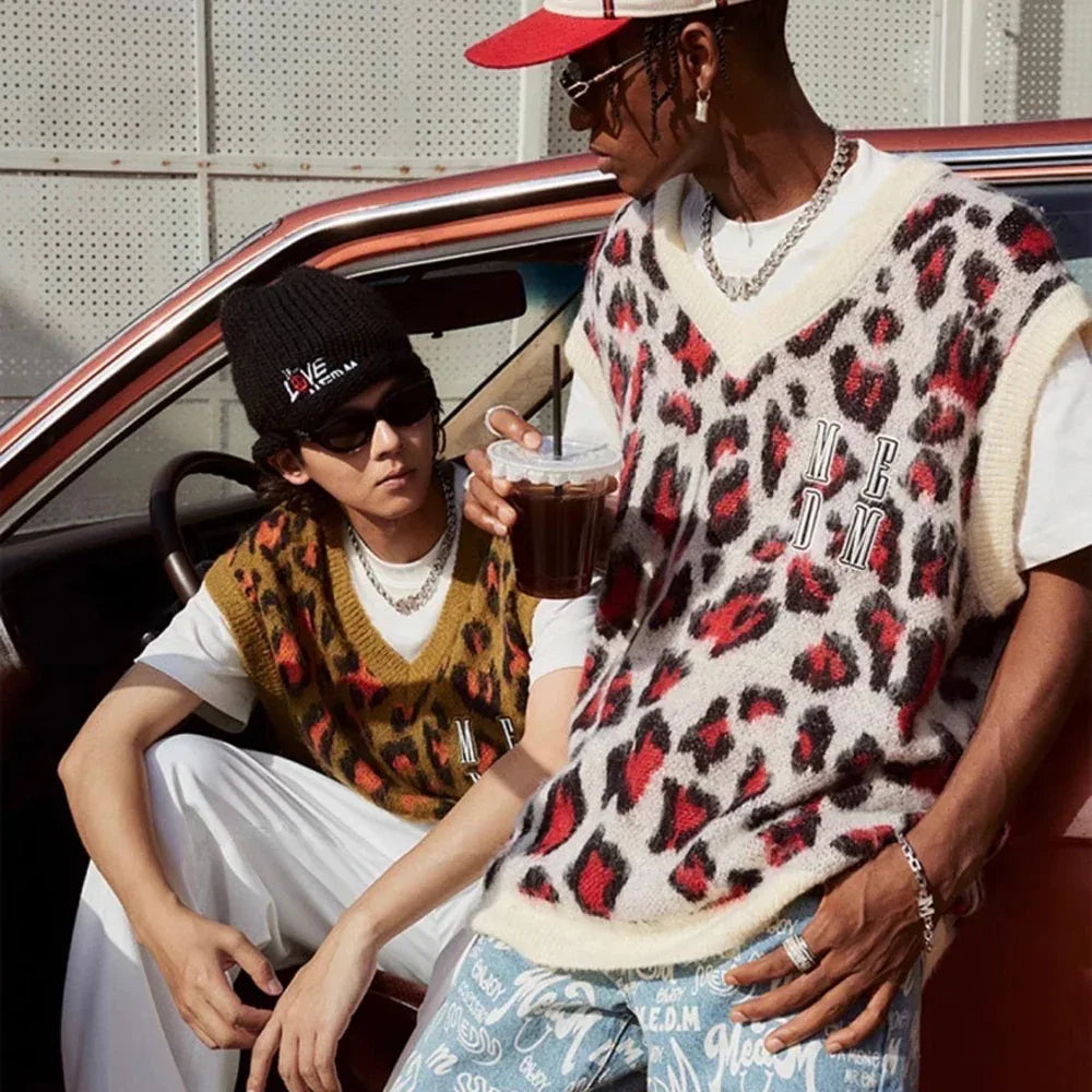 MEDM Leopard Knit Vest