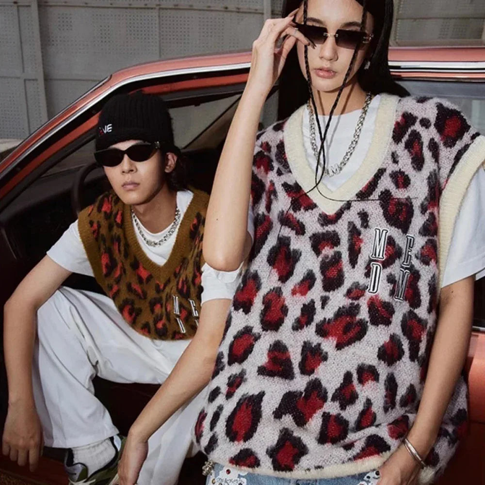 MEDM Leopard Knit Vest