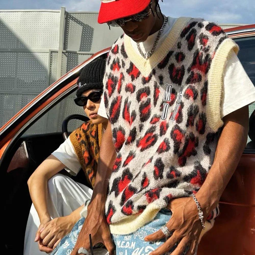 MEDM Leopard Knit Vest