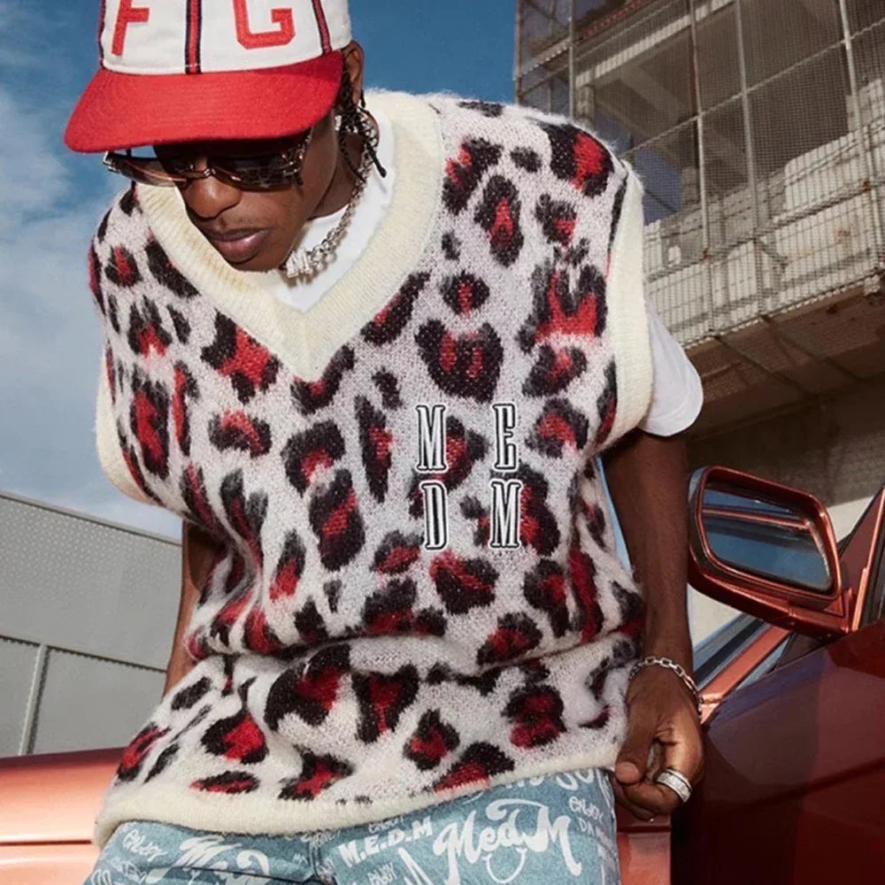 MEDM Leopard Knit Vest