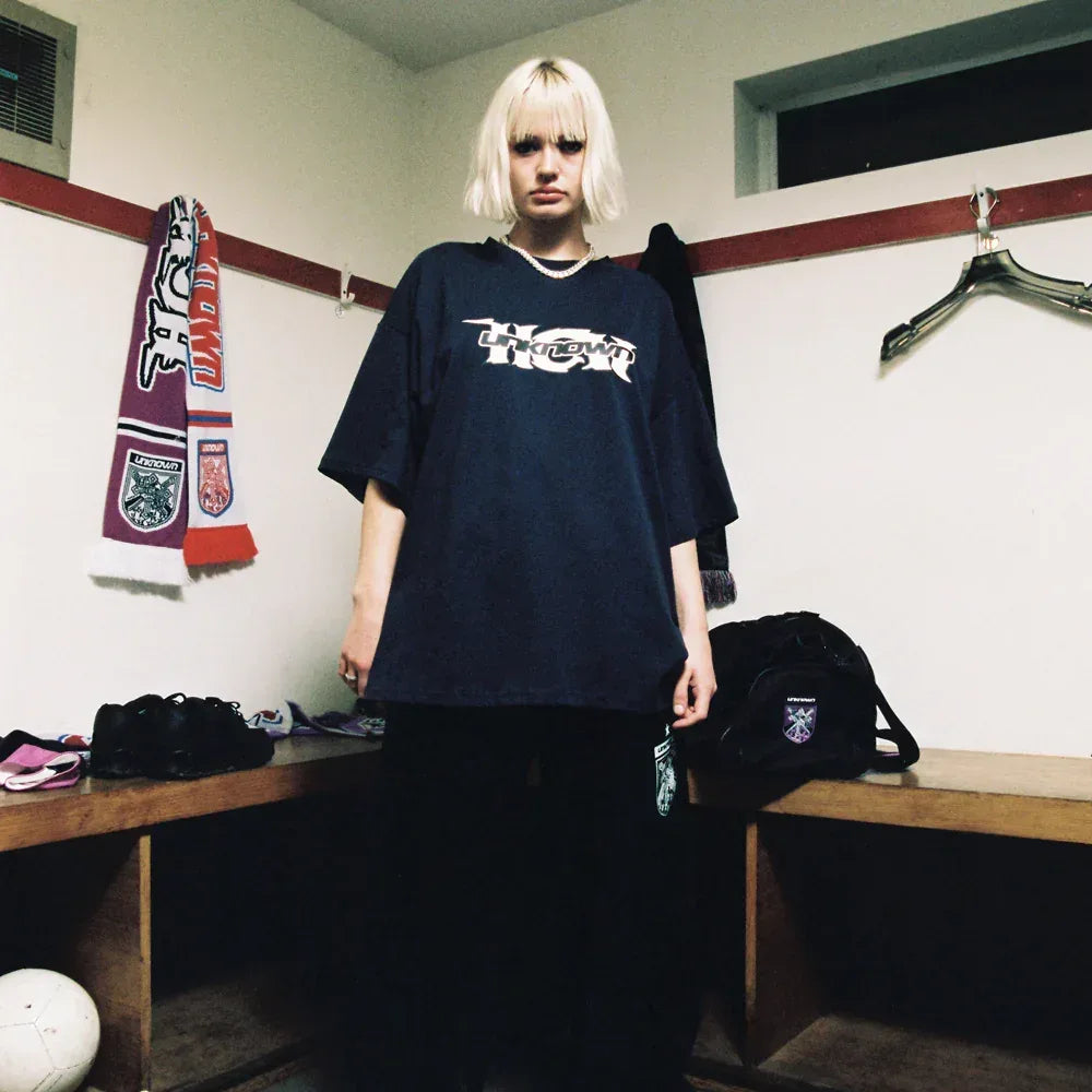 UNKNOWN LONDON Product Page - HCW Logo Printed Tee - Navy - VENTURER