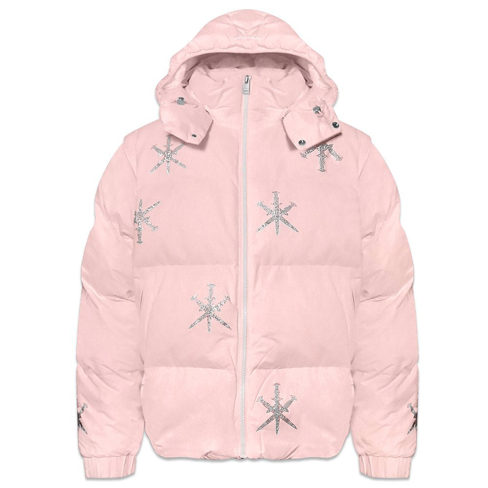 Dagger Rhinestone Puffer Jacket