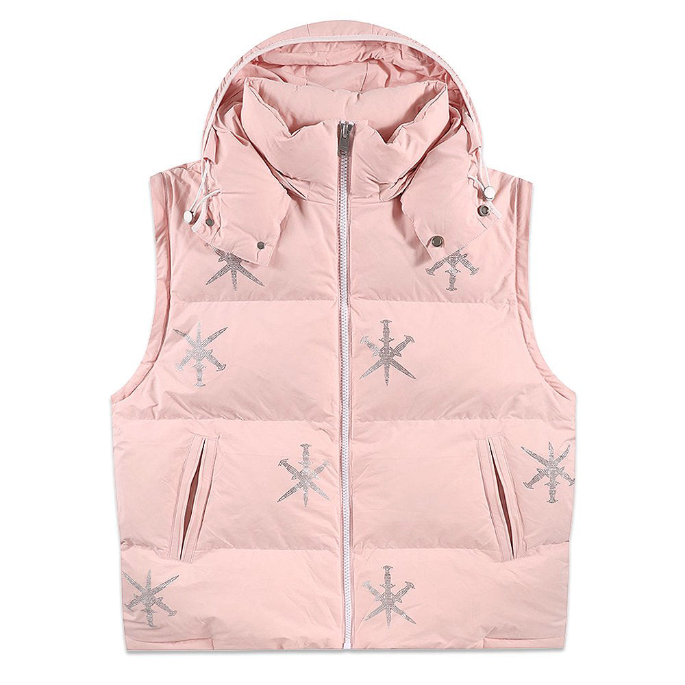 Dagger Rhinestone Puffer Jacket