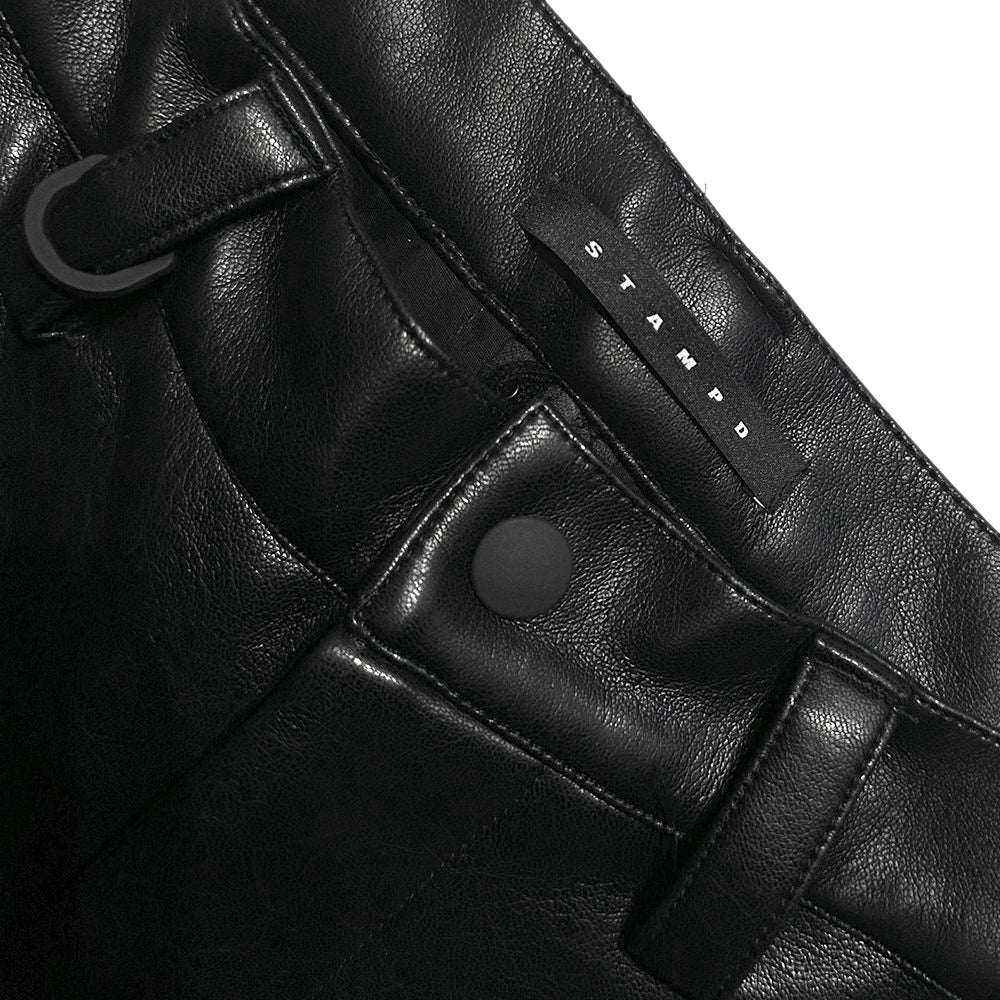 Faux Leather Cargo Pants
