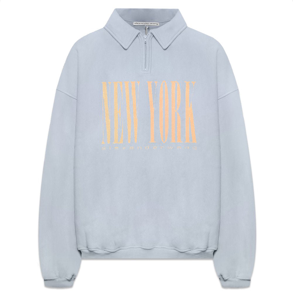 NY Puff Graphic Half Zip Sweatshirt