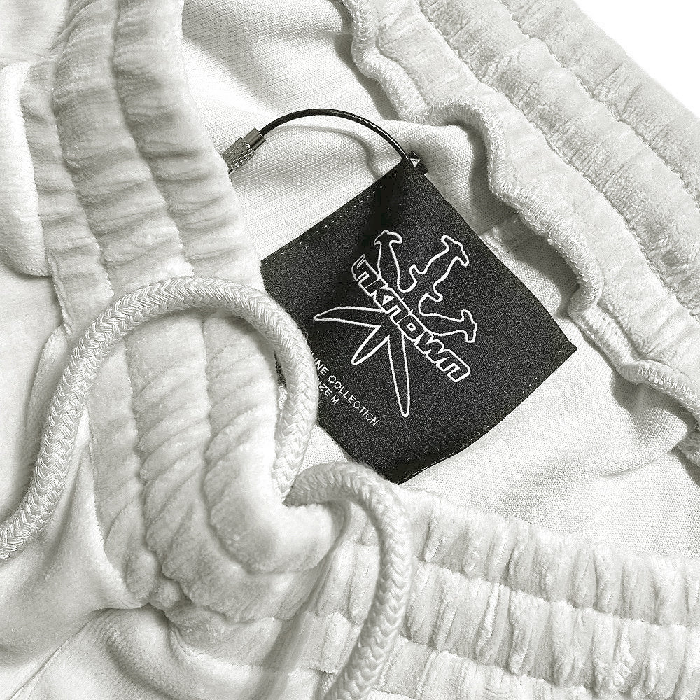 Cross Rhinestone Velour Track Pants