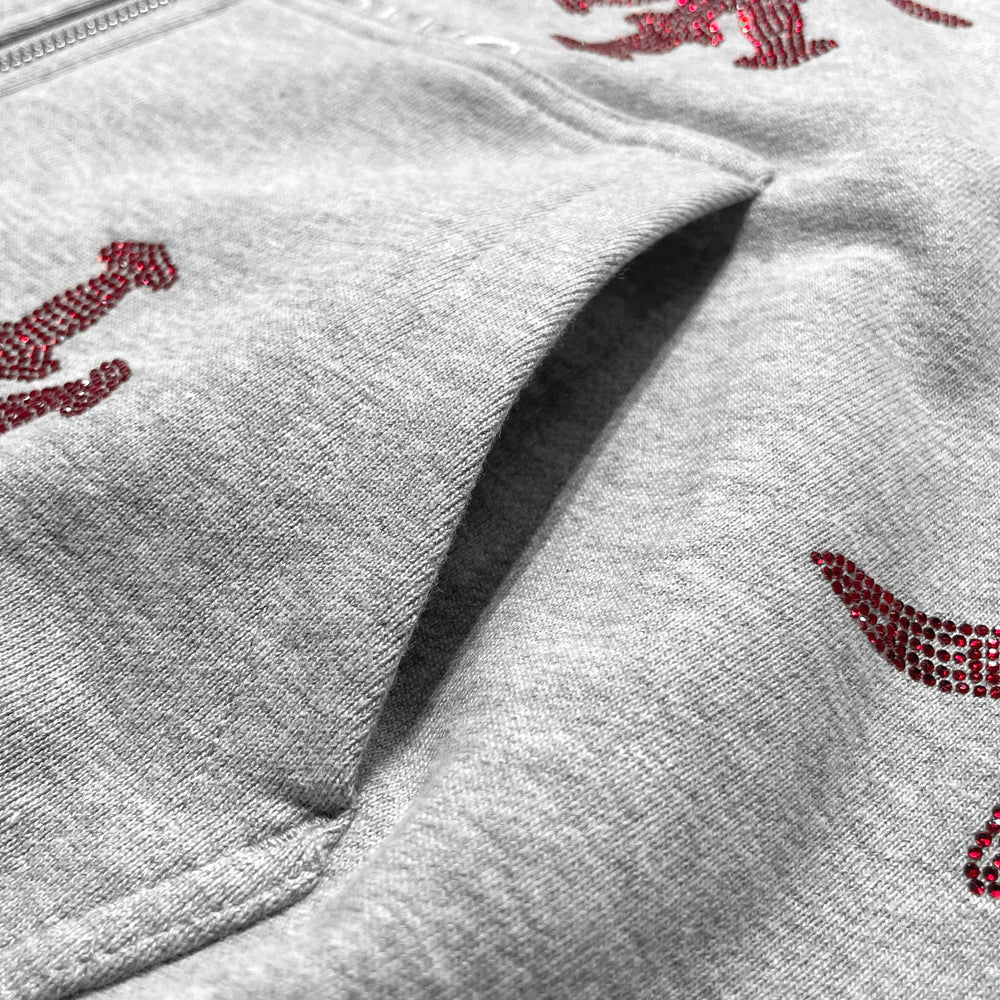 Dagger Rhinestone Zip Hoodie
