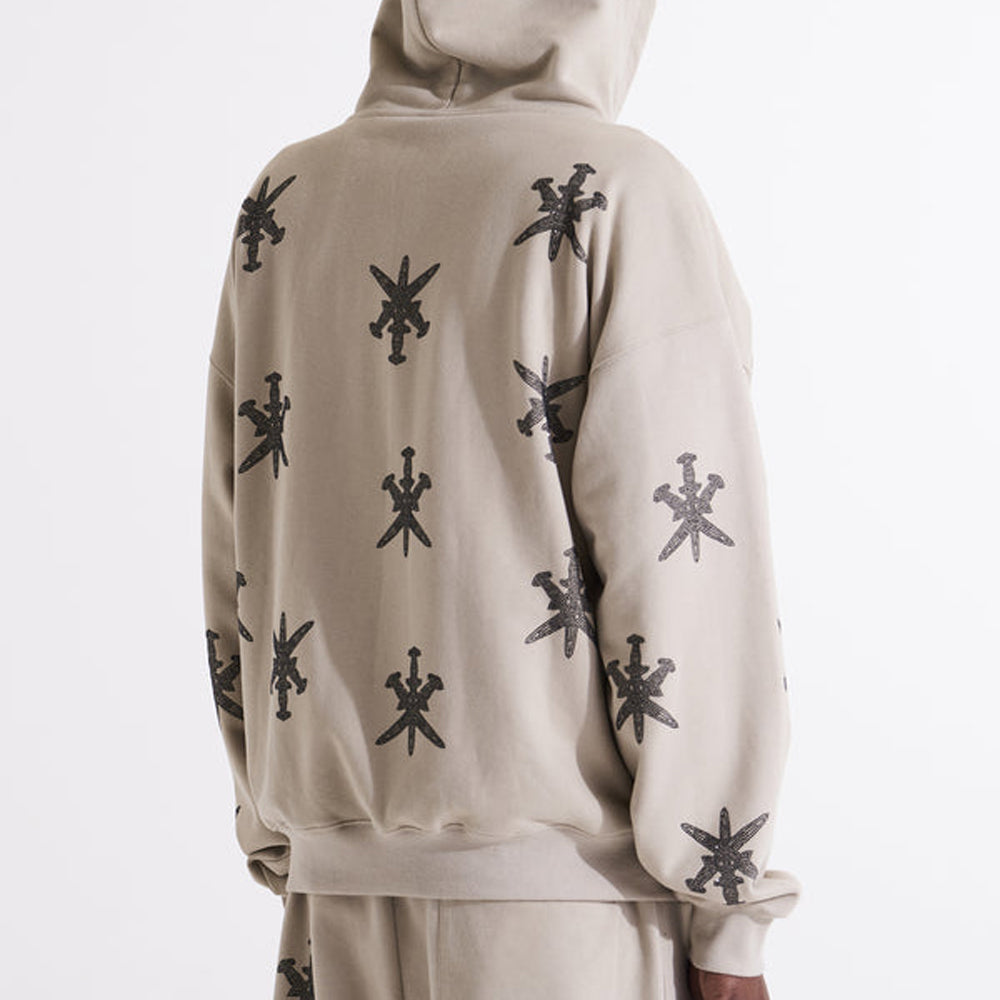 Dagger Rhinestone Zip Hoodie