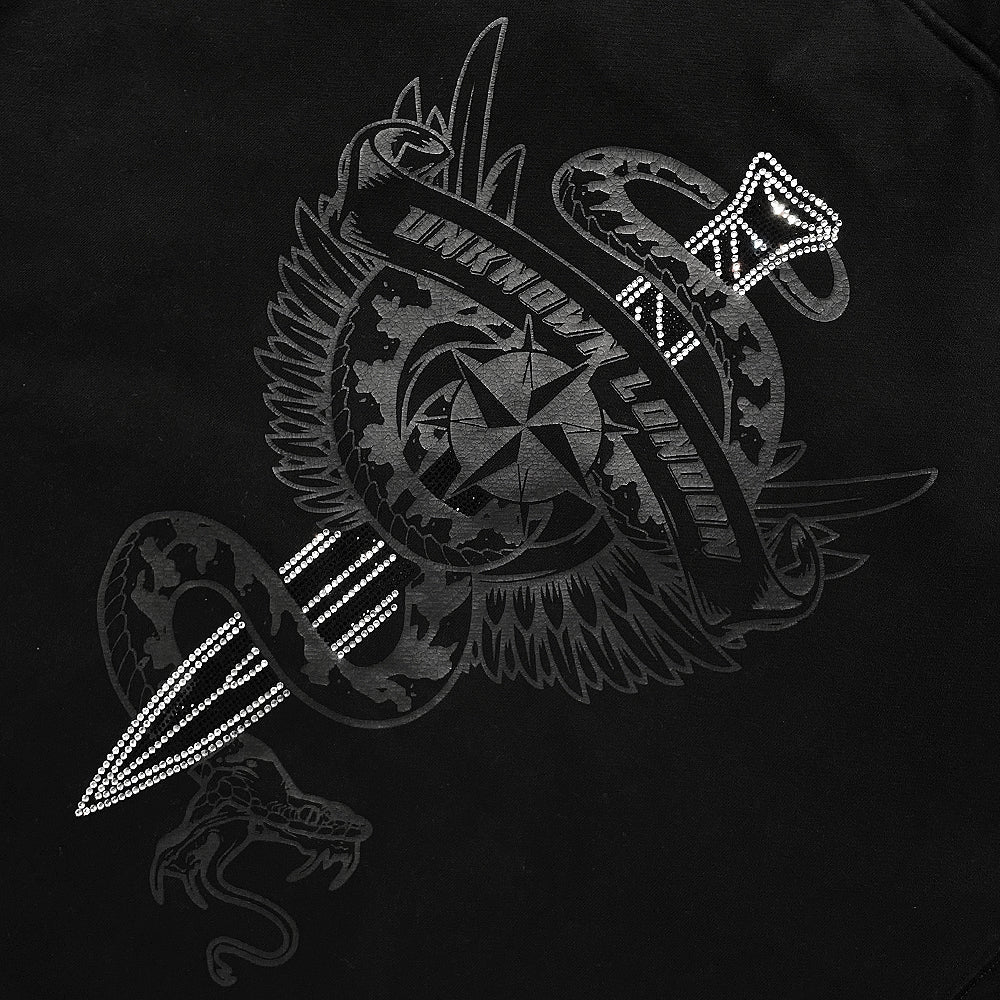 Dagger Graphic Washed Hoodie