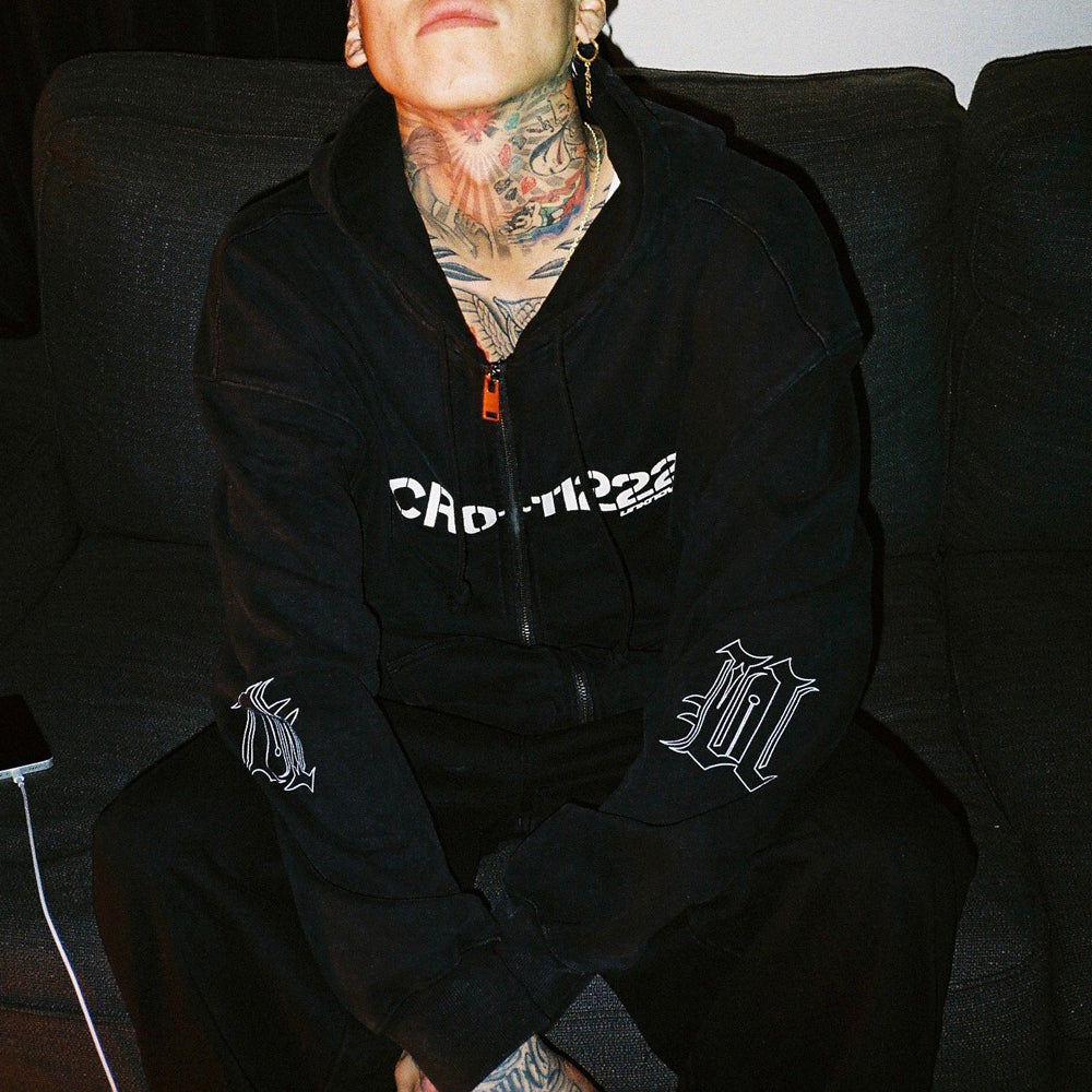 Dagger Graphic Washed Hoodie