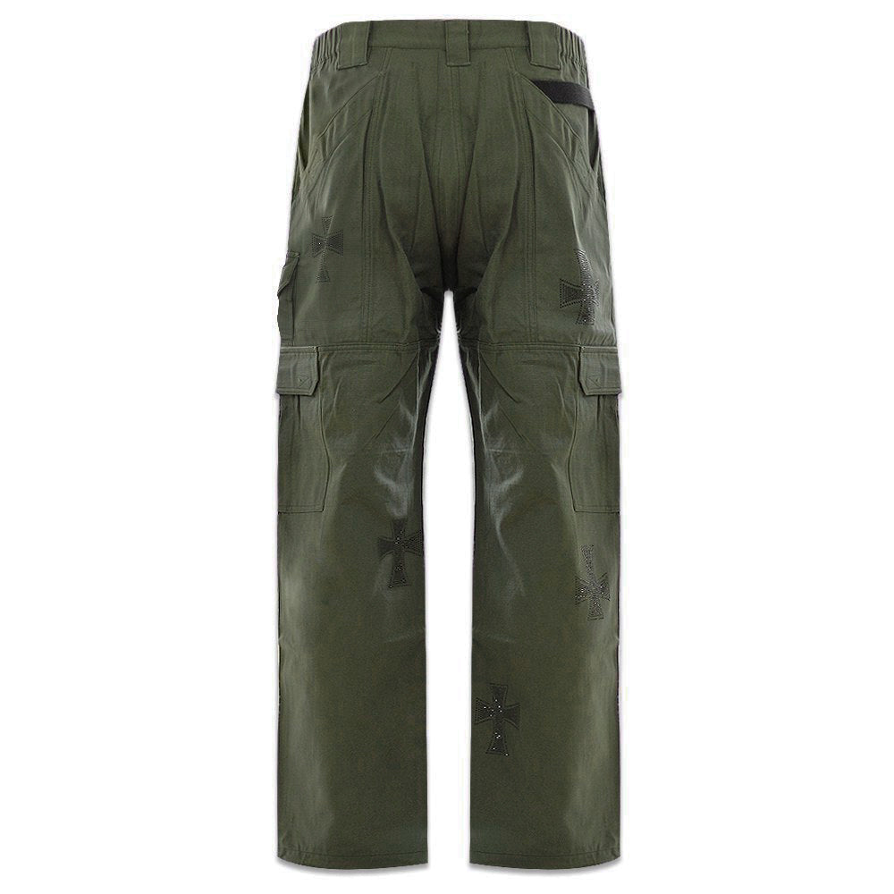 Cross Rhinestone Ripstop Cargo Pants
