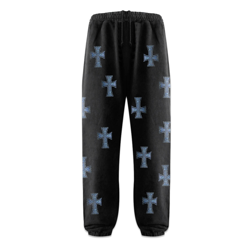 Cross Rhinestone Joggers