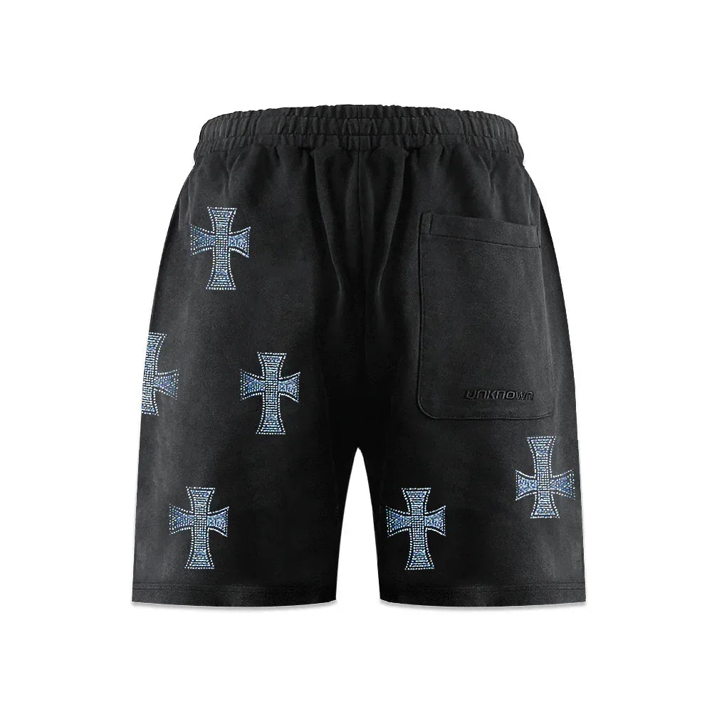 パンツ UNKNOWN LONDON RHINESTONE SHORTS UNKNOWN LONDON(アンノウン・ロンドン)商品ページ - Cross Rhinestone