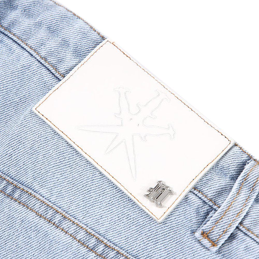 Dagger Embroidery Baggy Denim