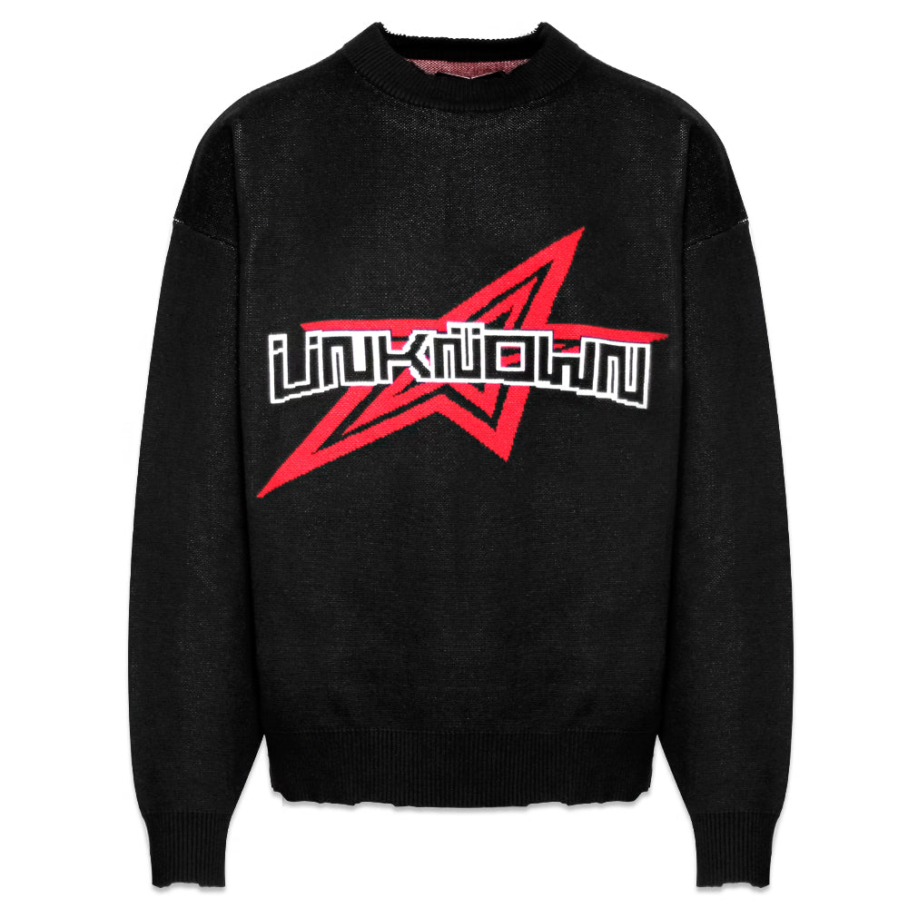 Distressed Logo Knit