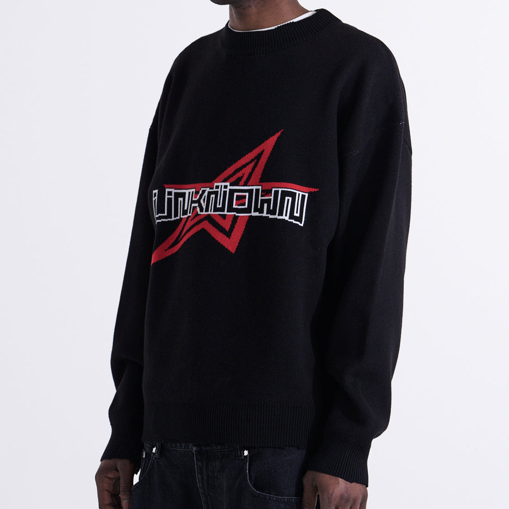 Distressed Logo Knit