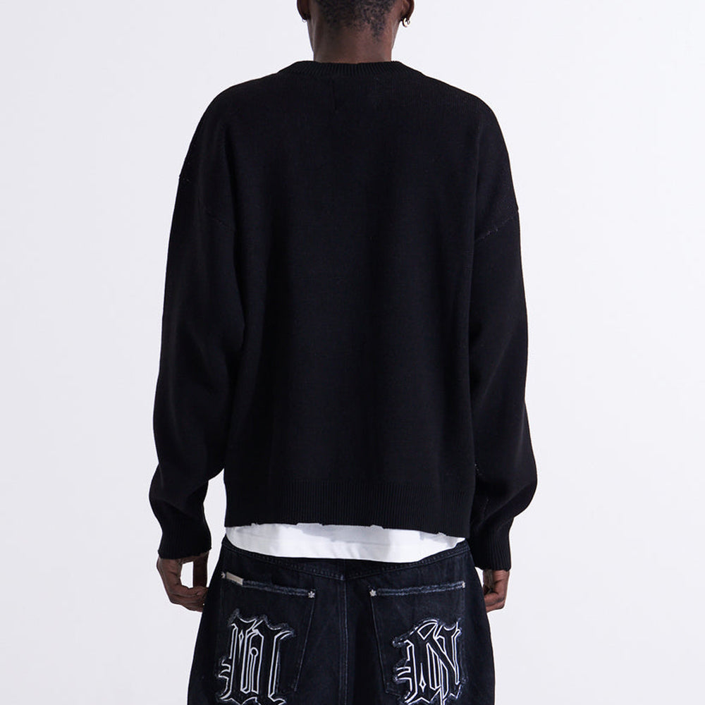 Distressed Logo Knit