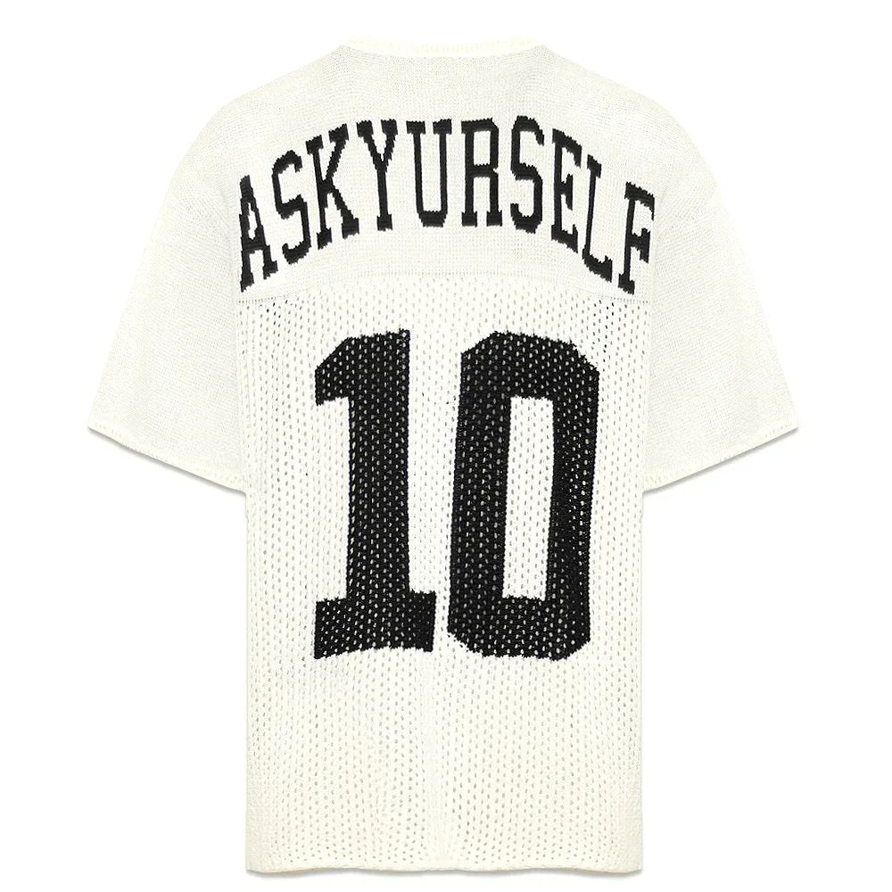 askyorself 新作 ASKYURSELF (アスクユアセルフ)商品ページ - Knit Mesh Jersey - White