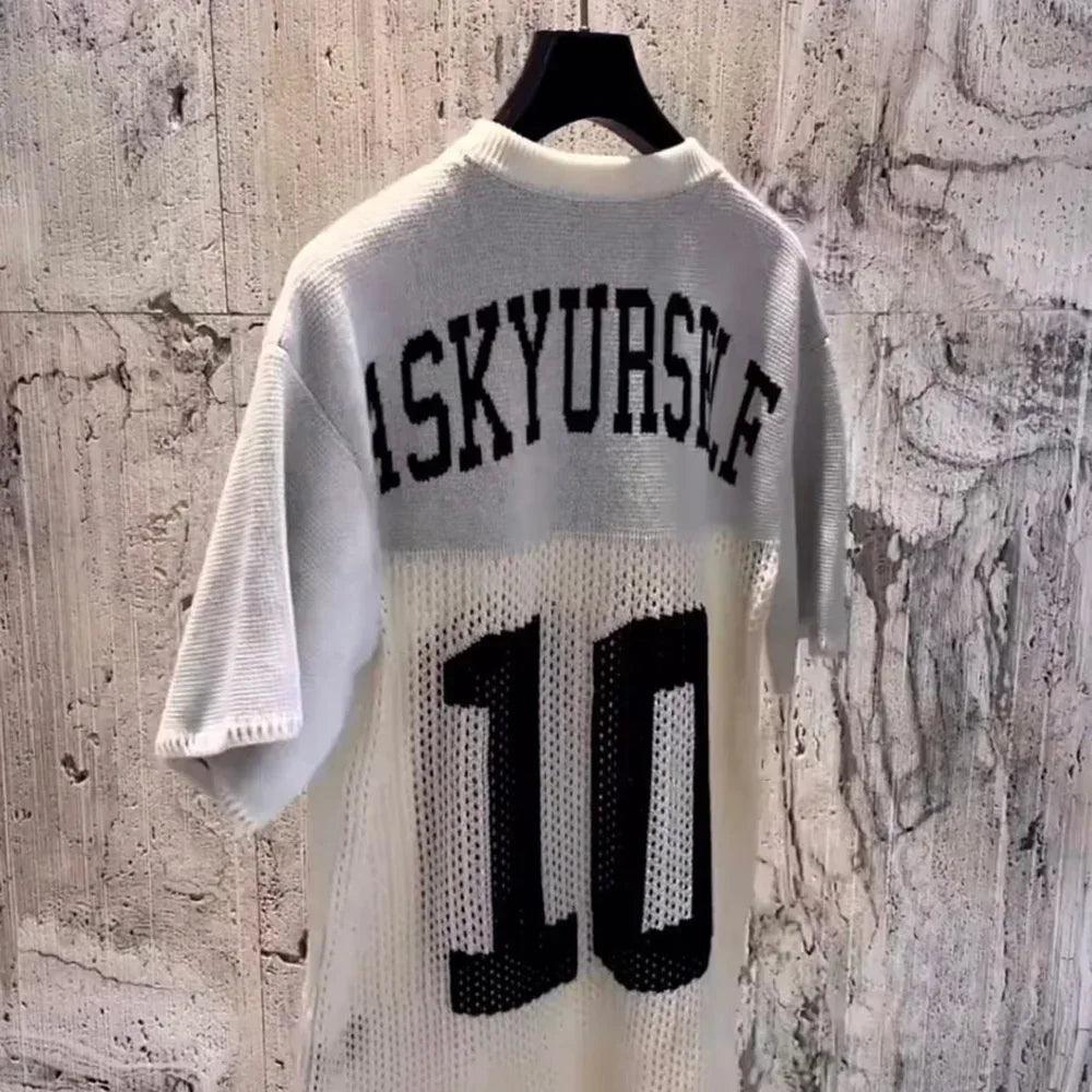 ASKYURSELF (アスクユアセルフ)商品ページ - Knit Mesh Jersey - White