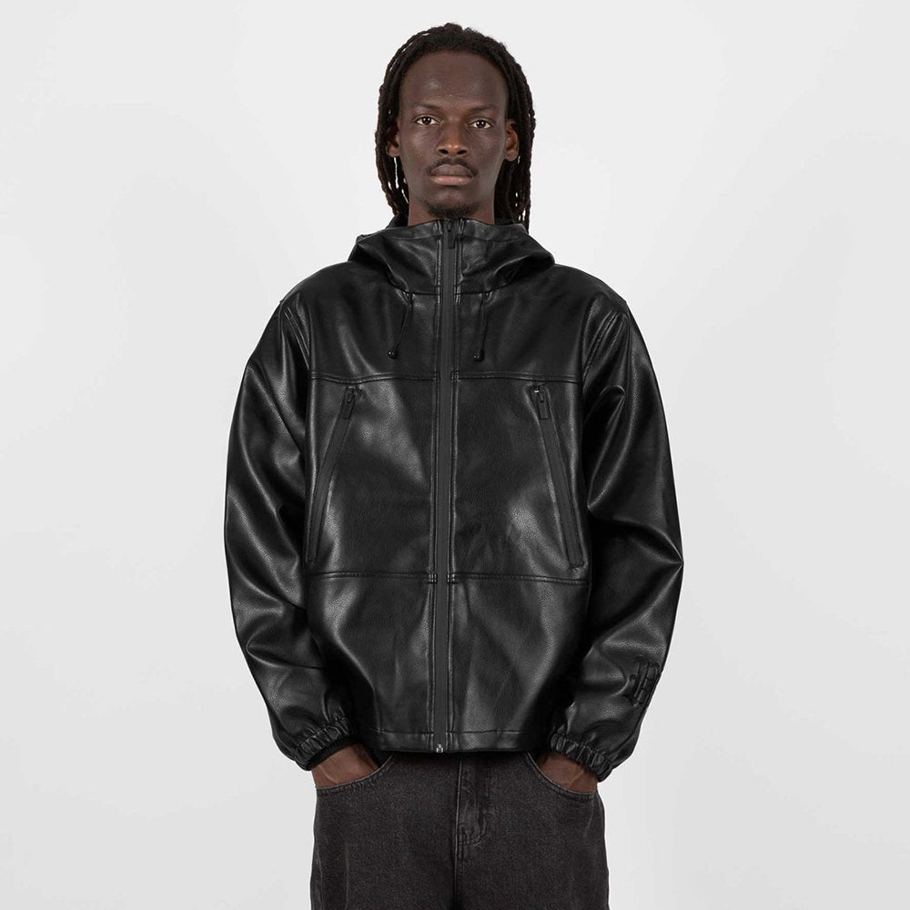 Nation Faux Leather Windbreaker