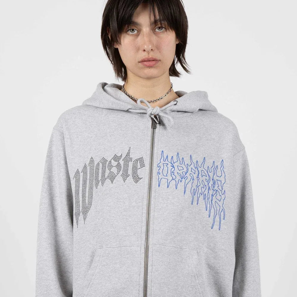 WASTED PARIS Product Page - Crown Pitcher Zip Hoodie - Light-Gray