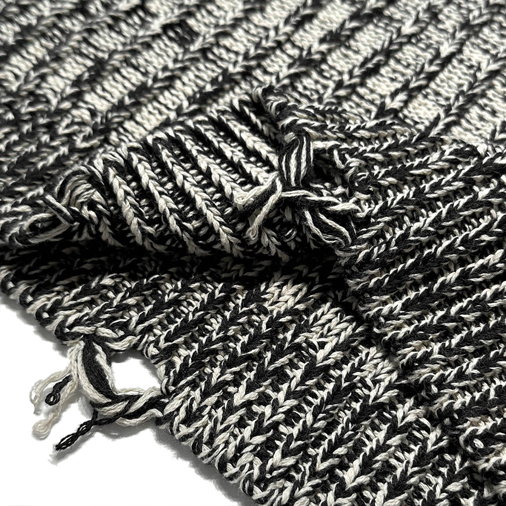 Chunky Gray Melange Cross Knit