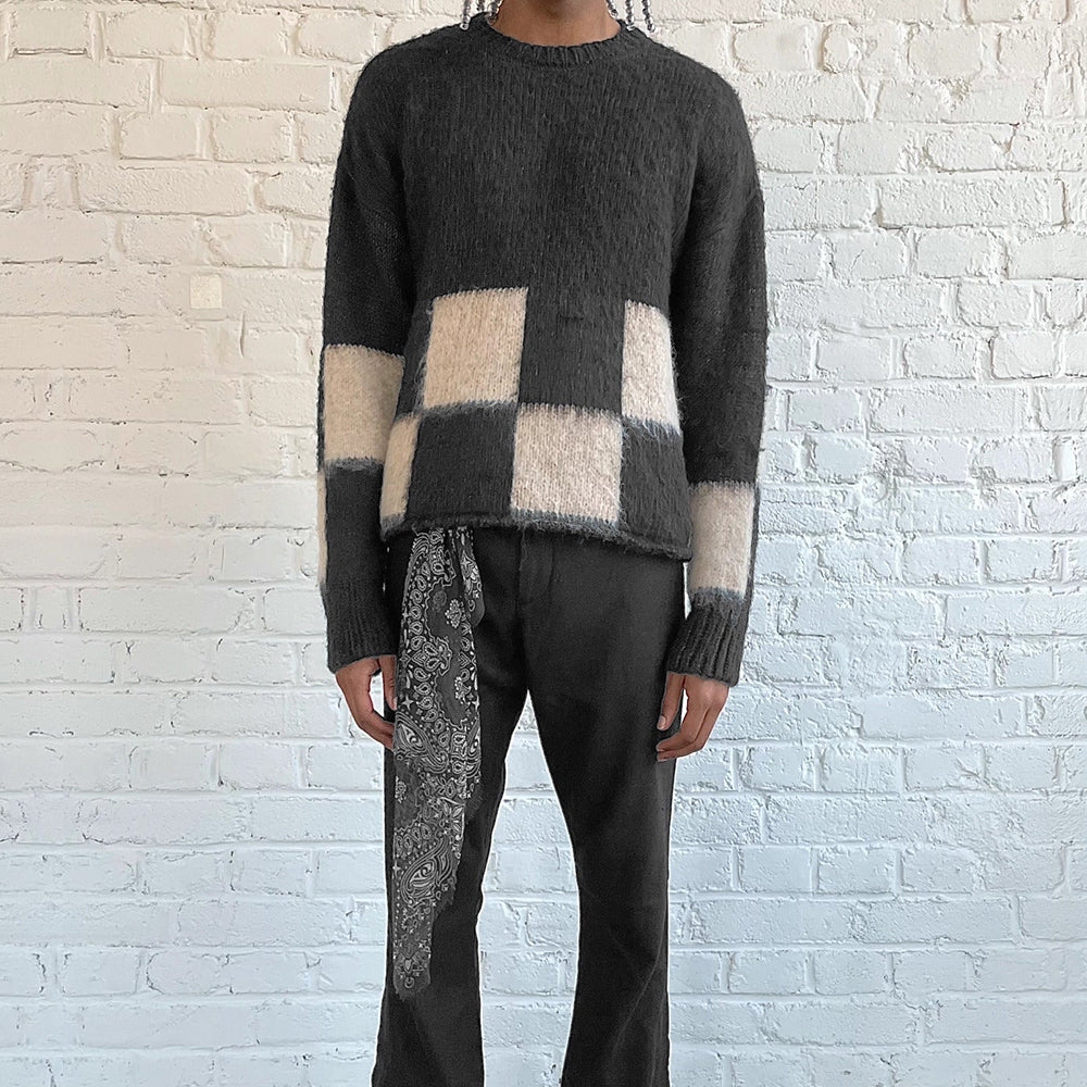 Brushed Checkered Knit