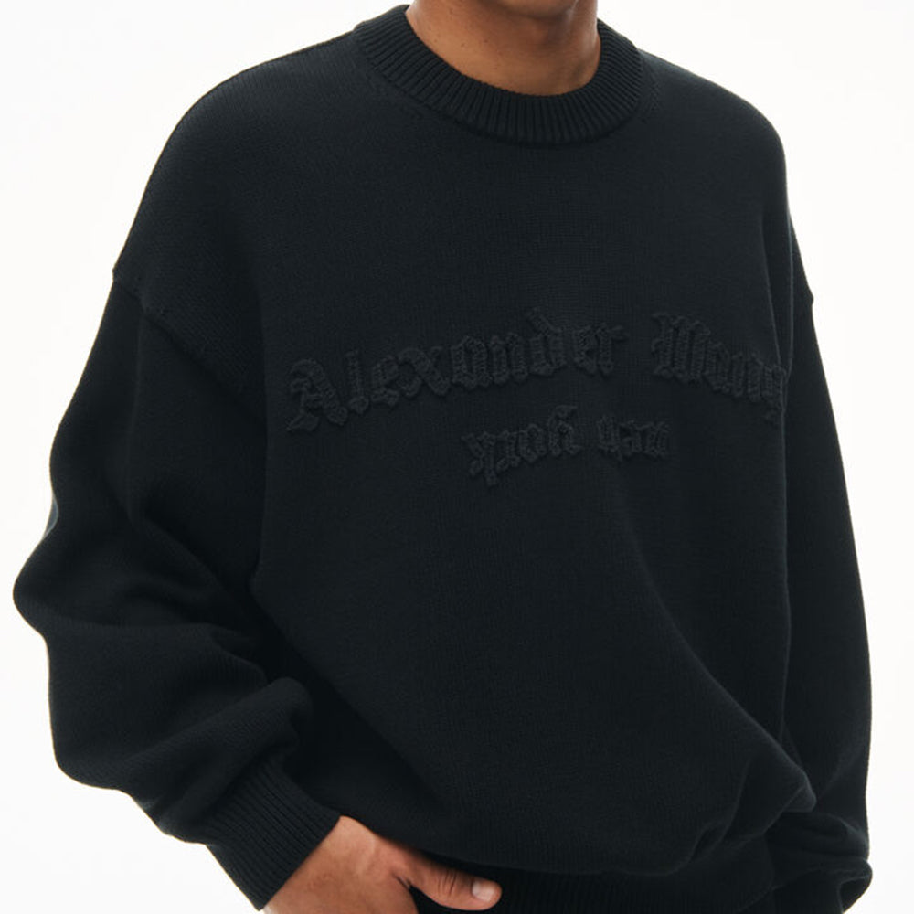 Crochet Logo Oversized Pullover