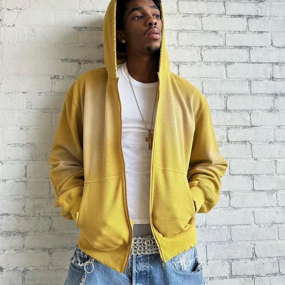XWORE NYC(ウォー) 商品ページ - Darted Zip Up Hoodie - Yellow